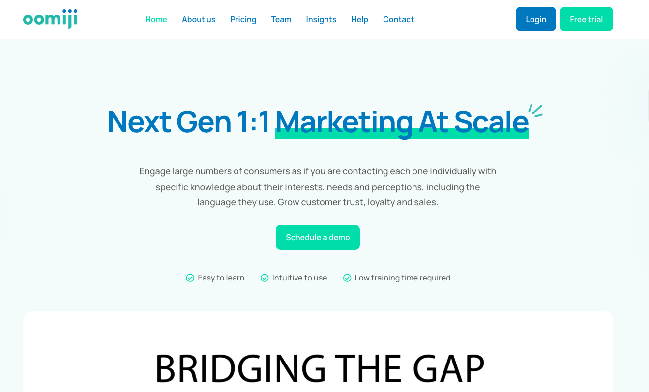 Oomiji Next Gen 1 1 Marketing At Scale